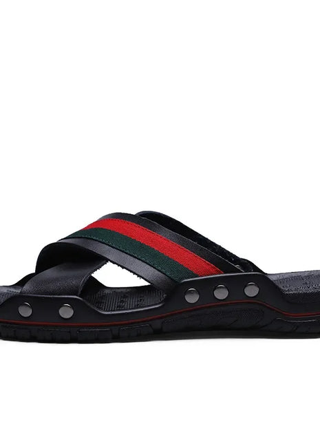 Pantofole da uomo estive di marca Scarpe da acqua da spiaggia con cinturino incrociato in pelle di moda Pantofole da uomo di alta qualità di grandi dimensioni 38-47