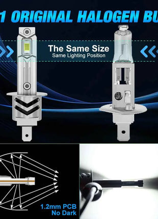 XSTORM H1 LED Lights Bulbs Canbus 60000LM 100w H3 H7 LED Headlight With Fan H1 Turbo Lamps Car Headlights Plug & Play 6000K 12V