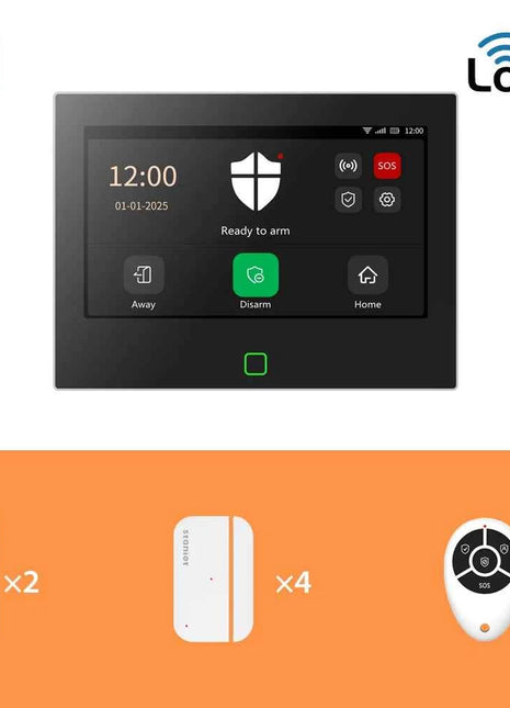 Staniot 7inch Lora Protection Kit WiFi 4G Tuya Smart Home Alarm System with 5000mAh Battery 500M Distance Works with Alexa