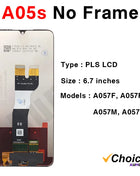 A05 Screen for SAMSUNG A05S A057 LCD Display Touch Screen Digitizer Assembly for Samsung A05 A055 with Frame LCD Display
