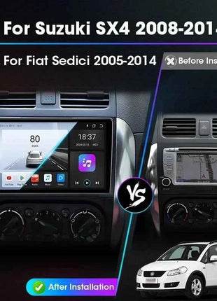 Srnubi Car Radio For Suzuki SX4 Cross 2006-2013 For Fiat Sedici Carplay Android Auto Radio Multimedia Player 4G Wifi GPS 2 Din