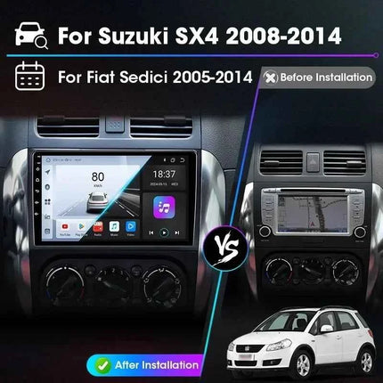 Srnubi Car Radio For Suzuki SX4 Cross 2006-2013 For Fiat Sedici Carplay Android Auto Radio Multimedia Player 4G Wifi GPS 2 Din