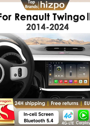 Hizpo 8Core 360Camera Android 14 Car Radio For Renault Twingo 3 Ⅲ 2014-2024 Car Multimedia GPS 4G AI Carplay By Snapdragon 6115