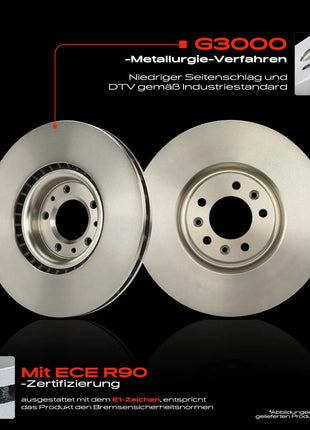 Dischi Freno Anteriori Frankberg 2x per Citroën C5 III Break C6 Peugeot 407 Coupé SW 607 2004-2012 424970 424977 4249A7