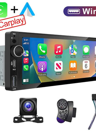 IPS 6.9 Inch 1Din Wireless Or wired Carplay Android Auto Car Radio Multimedia MP5 Player 1 Din DVD Bluetooth Stereo USB Charging