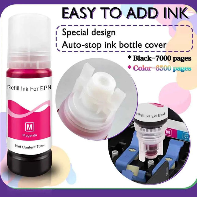 544 103 104 522 Dye Ink For Epson Ecotank with L3250 L4150 L1110 2750 L3100 4700 4750 ET-2400 ET-2720 Printer Compatible Desktop