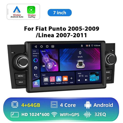 Podofo 4+64G Carplay Android Car Multimedia Player For FIAT Punto 2005-2009 Linea 2007-2011 Android Auto Autoradio GPS BT FM/RDS