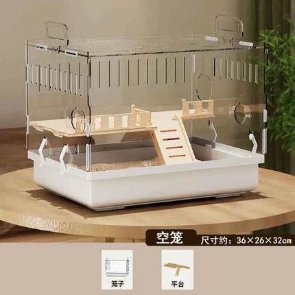 Large Acrylic Clear Hamster Villa Cage for Syrian Gold Teddy Bear Luxury Habitat Stackable DIY Habitat Terrarium