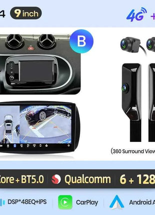 Junsun 8 Core Wireless CarPlay Android Auto Car Radio For Mercedes Benz Smart 453 Fortwo 2014-2020 4G WiFi GPS Navigation Stereo