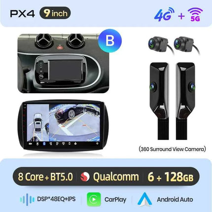 Junsun 8 Core Wireless CarPlay Android Auto Car Radio For Mercedes Benz Smart 453 Fortwo 2014-2020 4G WiFi GPS Navigation Stereo