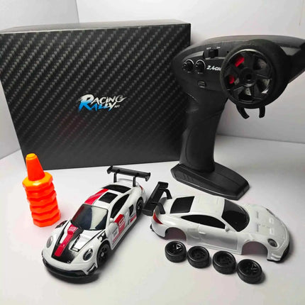 Professional 1:43 RC Drift Car with ESP Gyroscope Full Proportional Control 4WD Metal Body 2 Sets Tires for Realistic Drifting