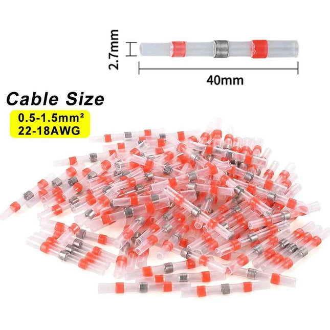 Waterproof Solder Seal Heat Shrink Tube Sleeves Electrical Wire Connector Butt Splice Terminals Heat Shrinkage Cable Connectors
