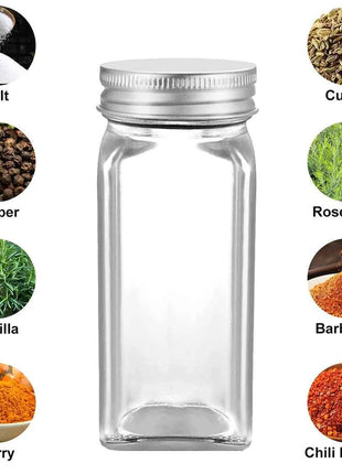 12pcs Seasoning Bottle 120ml Clear Plastic Spice Jar Spice Pepper Salt Storage Bottle Container w/ funnel Kitchen Gadget Tool