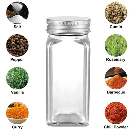 12pcs Seasoning Bottle 120ml Clear Plastic Spice Jar Spice Pepper Salt Storage Bottle Container w/ funnel Kitchen Gadget Tool