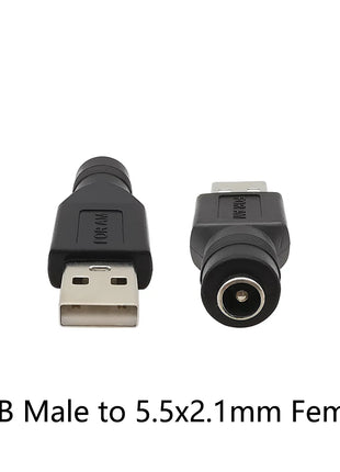 Presa Jack femmina 1/2/5Pcs 5.5*2.1mm A USB 2.0 tipo A spina maschio connettore cc adattatore per spine di alimentazione 5V per Laptop