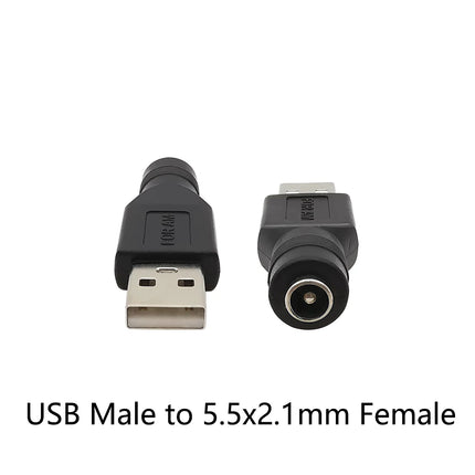 Presa Jack femmina 1/2/5Pcs 5.5*2.1mm A USB 2.0 tipo A spina maschio connettore cc adattatore per spine di alimentazione 5V per Laptop