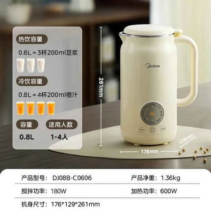 Macchina per Latte di Soia Midea 0.8L - Automatica, Sterilizzazione, Senza Lavaggio