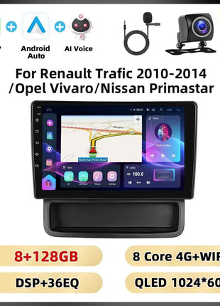 Podofo 10.1'' 8Core Car Audio For Renault Trafic 2010-2014/ Opel Vivaro/Nissan Primastar Carplay Android Auto Qualcomm DSP RDS