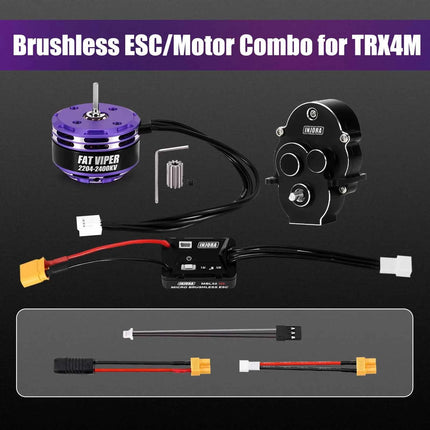 INJORA MBL32 G2 Waterproof Brushless ESC & 2204 Fat Viper Outrunner Motor for 1/18 TRX4M