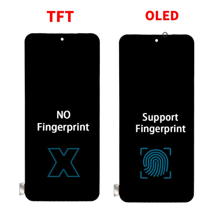 Display AMOLED testato per Xiaomi Redmi Note 13 4G con telaio, LCD 23129RAA4G, gruppo digitalizzatore touchscreen