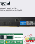 Crucial 8gb 16gb 32gb ddr5 4800 5600 desktop memory PC RAM pc5 38400 44800