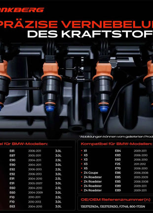 Iniettore Frankberg 6x per BMW E81 E87 E90 E91 E92 E93 E60 E61 X3 Z4 13537531634 1353753163O FJ748 800-1725N