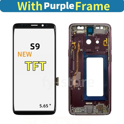Display AMOLED per SAMSUNG Galaxy S9 G960 Display Touch Screen Digitizer Assembly G960F/DS OLED LCD con sostituzione del telaio