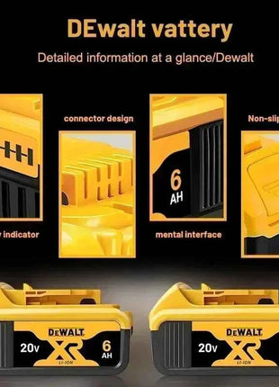 Batteria Dewalt 20V 100% Originale, 2AH 6AH Batteria agli Ioni di Litio Ricaricabile, Batteria Sostitutiva per Utensili Elettrici Dewalt DCB200 DCB206