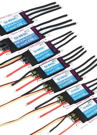 ZTW 32-Bit ESC Shark G2 20A 30A 40A 50A 60A 80A 100A SBEC 5V/6V 8A Brushless Speed Controller for RC Boat Underwater Thruster