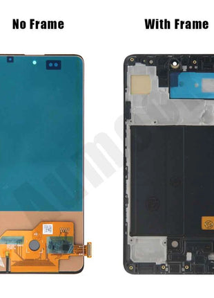A51 Super AMOLED For Samsung A51 Screen LCD Display Digitizer Assembly Parts SM A515F A515U A515W A515X With Frame Touch Screen