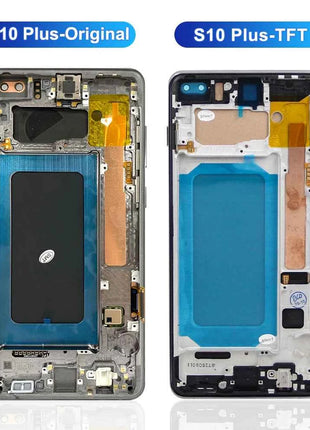 Schermo TFT S10 Plus con cornice, per Samsung Galaxy S10+ G975F G975F/DS Display LCD Touch Screen Digitizer Sostituzione