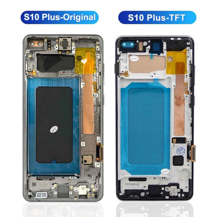 Schermo TFT S10 Plus con cornice, per Samsung Galaxy S10+ G975F G975F/DS Display LCD Touch Screen Digitizer Sostituzione
