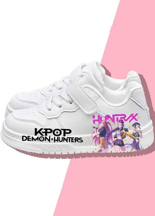 Scarpe Casual alla Moda per Bambini, Sneakers Sportive Bianche con Design Stampato KPOP, Antiscivolo e Traspiranti per Ragazzi e Ragazze