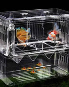 Acrylic 3 Sizes Double-Deck Clear Fish Breeding Isolation Box Hatchery Divider for Shrimp Clownfish Aggressive Fish Injured