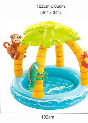 Tropical Island Coconut Tree Design piscina gonfiabile per bambini piscina per bambini con tettuccio parasole 1-3Y divertimento gioco d'acqua all'aperto