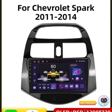 Podofo 4G CarPlay Android Radio For Chevrolet Spark 2011-2014 Car Intelligent System 2din GPS Stereo Head Unit Multimedia Player