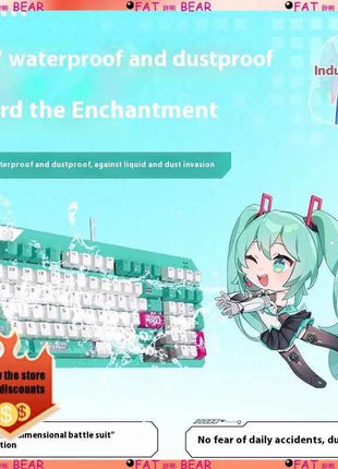 ASUS Tianxuan Mini Hatsune Miku  TX98miku Co branded Cable Video Game Mechanical Keyboard Customizable PC Gaming Keyboard