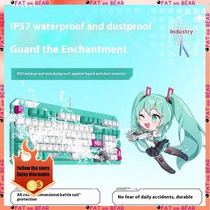 ASUS Tianxuan Mini Hatsune Miku  TX98miku Co branded Cable Video Game Mechanical Keyboard Customizable PC Gaming Keyboard