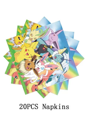 Forniture per decorazioni per feste di compleanno a tema Pokemon Cartoon Pokemon Go Stoviglie Tazze Piatti Palloncino Pikachu per bomboniere per baby shower
