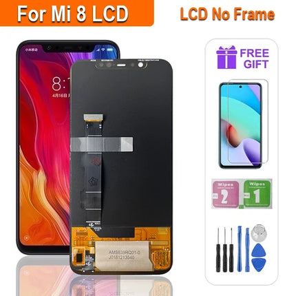 6.21 ''Super AMOLED LCD Per Xiaomi Mi 8 LCD M1803E1A Display Touch Screen Digitizer Assembly Parti di Ricambio Per Mi 8 Schermo
