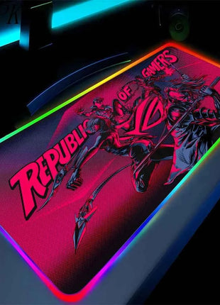 Black Mouse Pad Asus Rgb Gaming Mause Mat Anime Mats Gamer Rug Pc Xxl Cute Pads Large Game Keyboard Carpet Backlight Mousepad