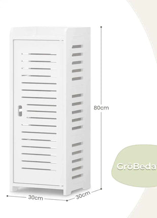 Free bathroom cabinet with 1 door for house, kitchen, living room and hallway, 80x30x30cm, White
