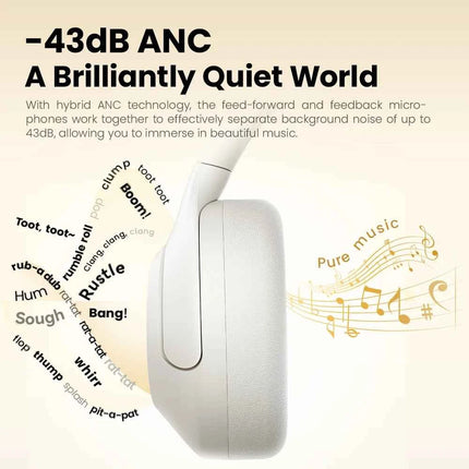 HAYLOU S30 Wireless Bluetooth 5.4 Headphones 43dB Adaptive Noise Cancelling Headsets 40mm Dynamic Driver 80H Playtime Earphones