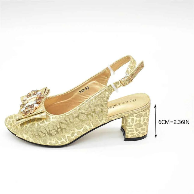doershow Nuovo arrivo scarpe da sposa africane e set di borse colore verde scarpe italiane con borse abbinate festa da donna nigeriana SMK1-1