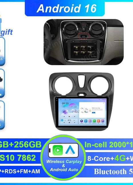Android 16 Car For Renault Dokker Lodgy Dacia 2012 - 2020 Auto Radio Multimedia Player Android Auto Carplay Navigation GPS Wifi