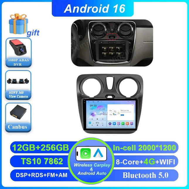 Android 16 Car For Renault Dokker Lodgy Dacia 2012 - 2020 Auto Radio Multimedia Player Android Auto Carplay Navigation GPS Wifi