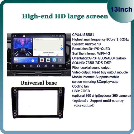 WDFL FYT7870 13Inch Car Radio Carplay Android Auto  Universal Multimedia Player Bluetooth5.1 DSP AM RDS AHD GPS WIFI Autoradio