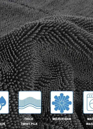 SEAMETAL Car Wash Towel 1200GSM Microfiber Double-Sided Ultra Absorbent Car Wash Cloth Cleaning Drying Towel Washing Accessories