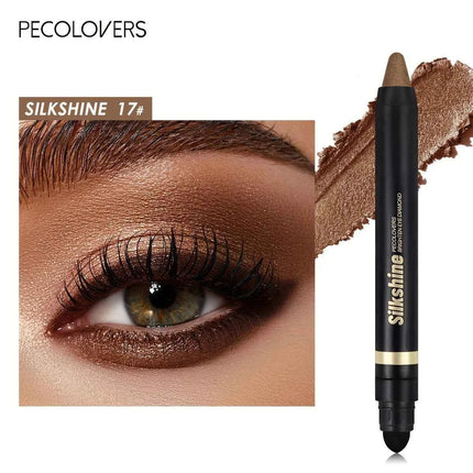 PECOLOVERS Champagne Brown Metallic Eyeshadow Stick - Waterproof, Long-Lasting Glitter Highlighter & Brightening Pencil Crayon