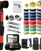 12V Cordless Mini Car Polisher 6-speed Adjustable 3 Central Axes For Car And Furniture Polishing With 2*2300mah Battery